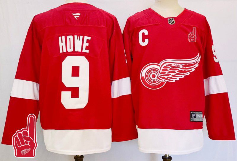 Men Detroit Red Wings #9 Howe Red Fanatics 2025 NHL Jersey style 5->detroit red wings->NHL Jersey